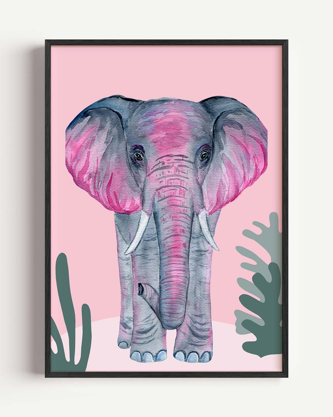 Olifant in Pastel – Popart en Streetart portret poster als wanddecoratie