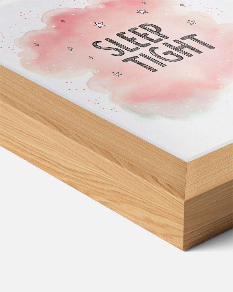 Dromerige "Sleep Tight" – kids poster als vrolijke staande wanddecoratie