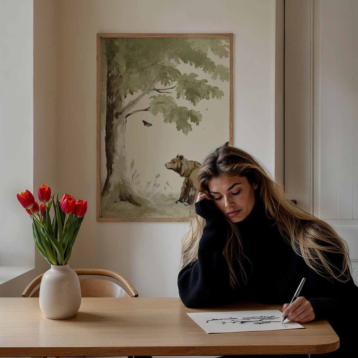 Rustieke Berennatuur – staande muurposter voor de kinderkamer
