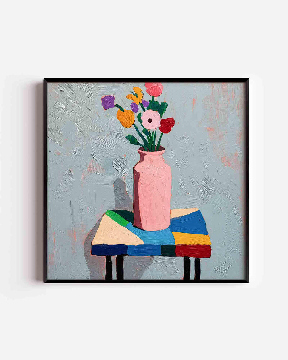 Bloemen in vaas – bloemen vierkante poster als wanddecoratie