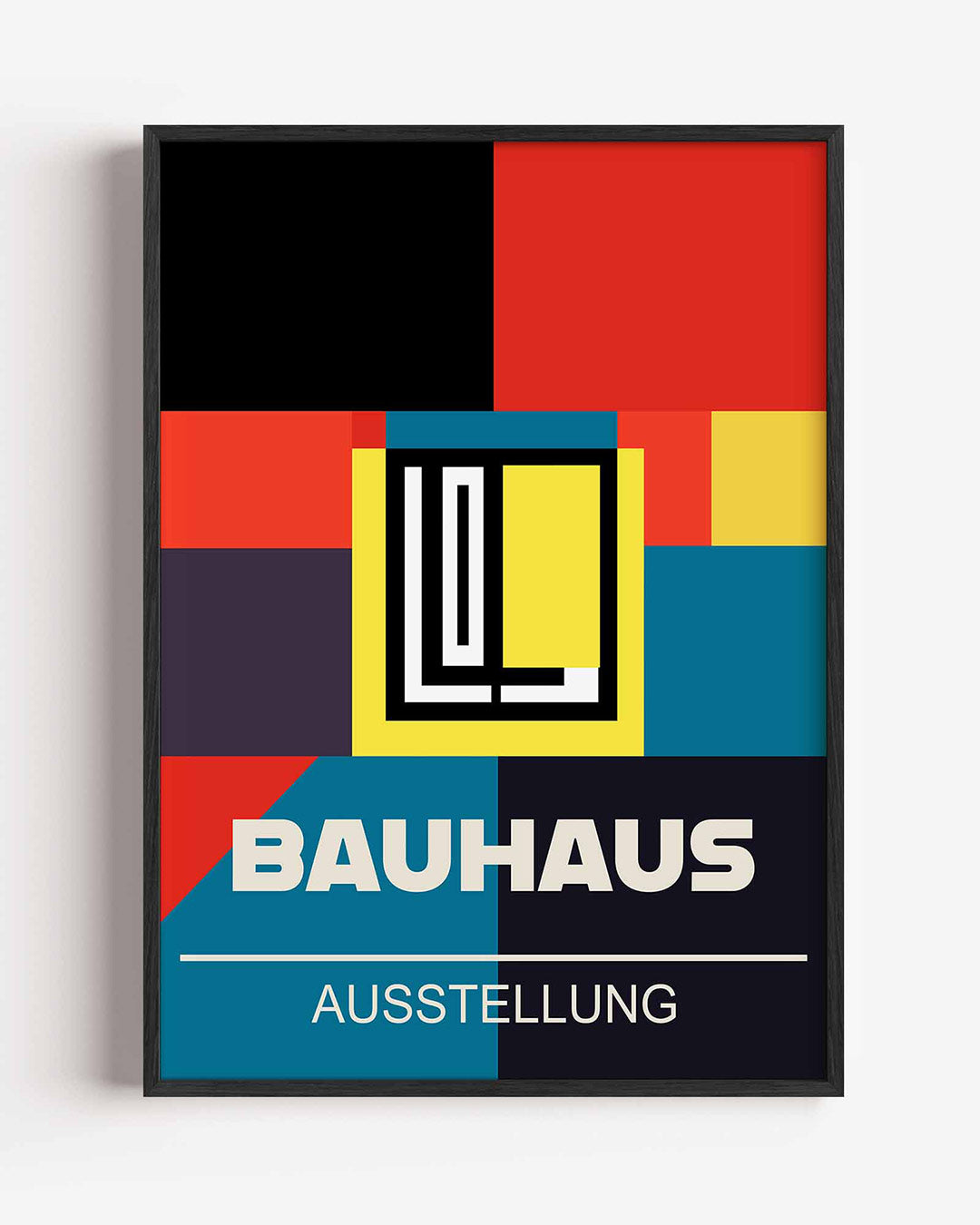 Kleurvlakken en lijnen – staande Bauhaus poster als wanddecoratie