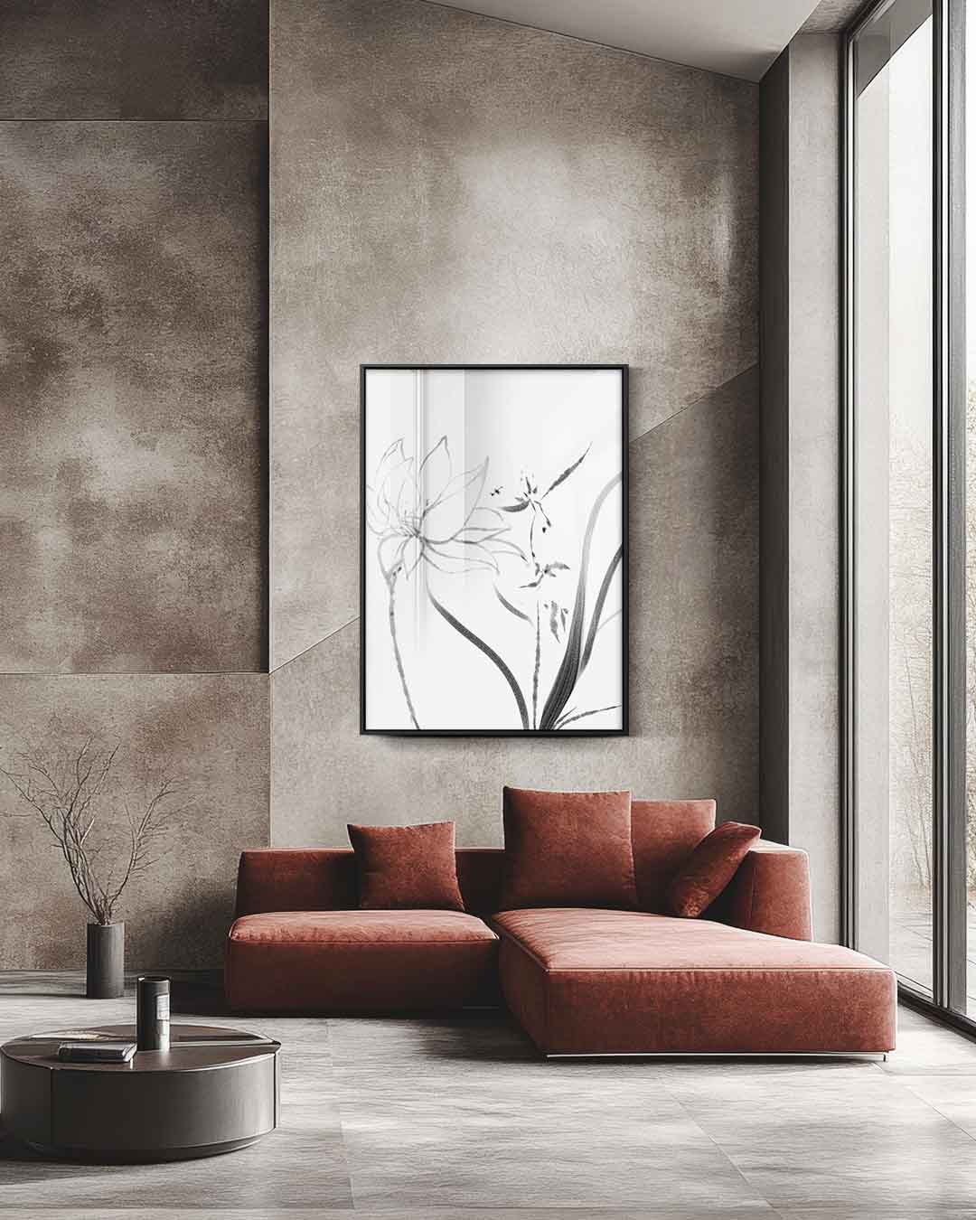 Zen Bloemenpracht – staande wandkunst voor woonkamer of interieur