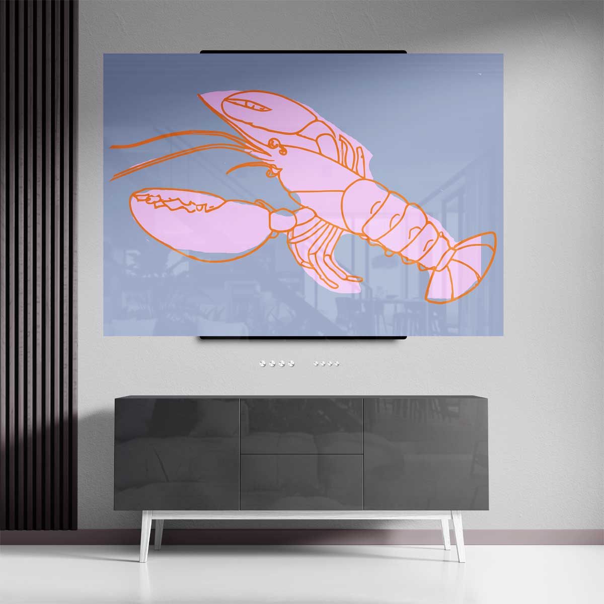Kleurrijke Krabillustratie – canvas kunstwerk als wanddecoratie