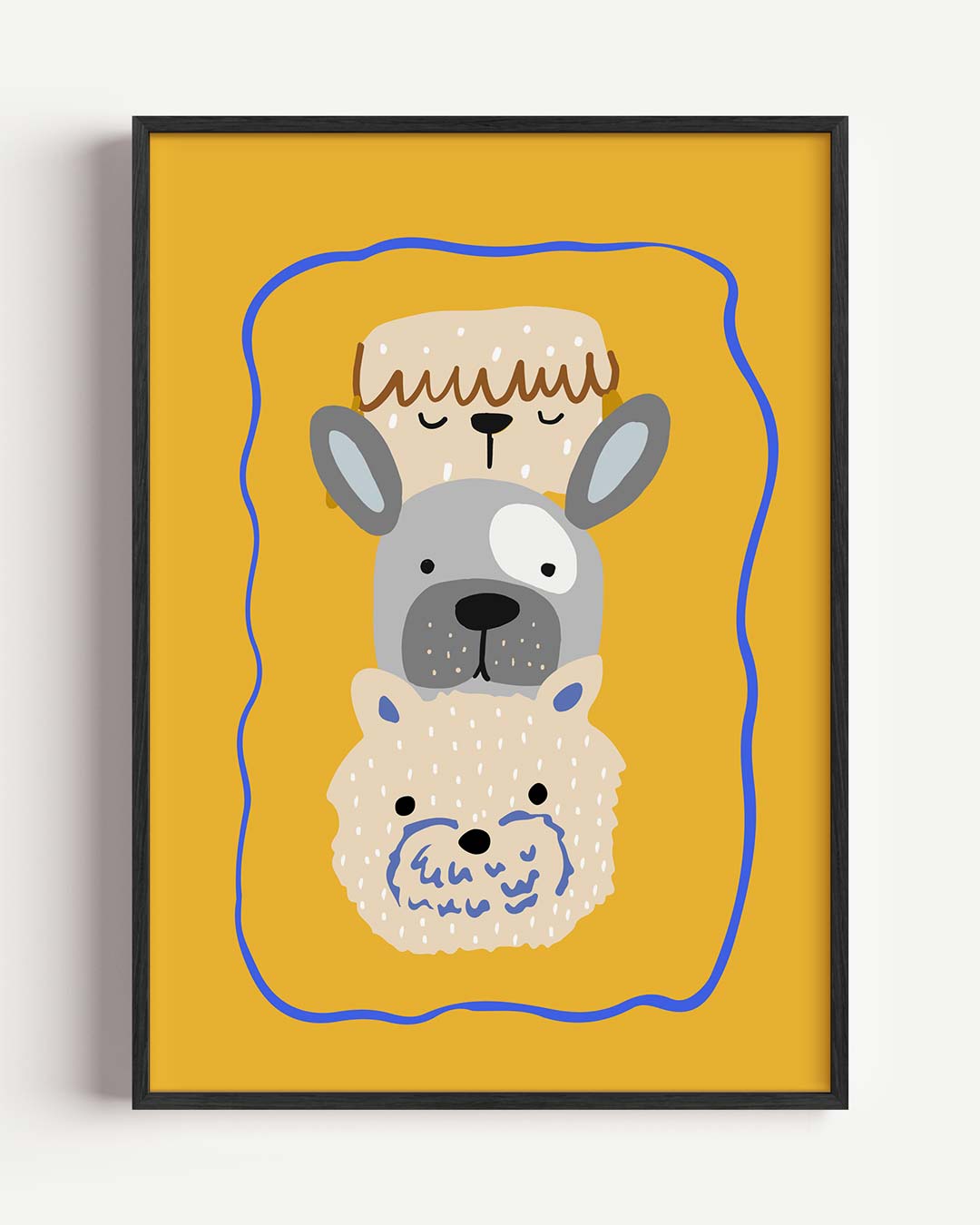 Schattige Dierenkoppen – kids portret poster als wanddecoratie