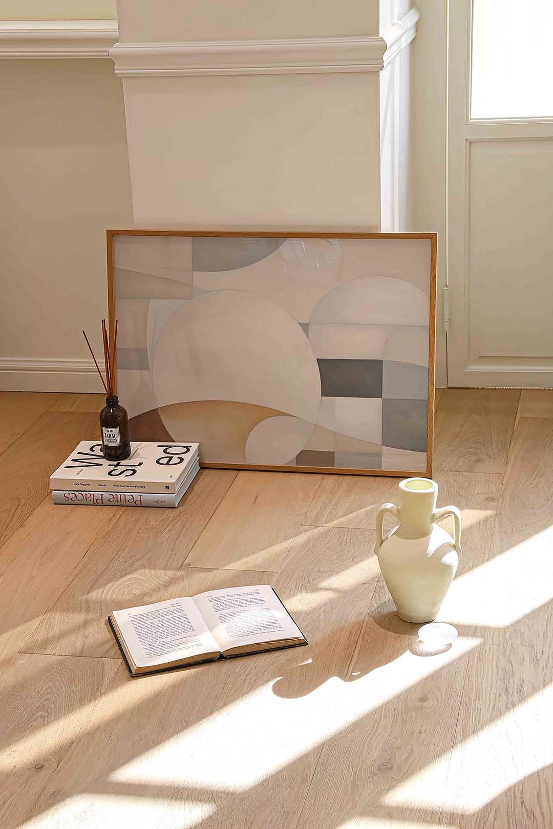 Abstracte vormen – liggende abstracte wanddecoratie van WallArtistic