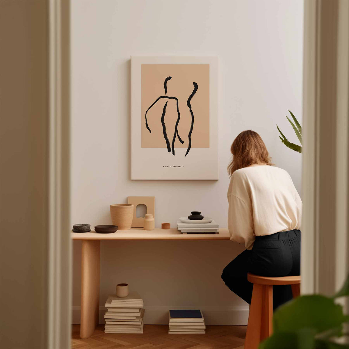 Abstracte Lichaamsvormen – modern portret kunstwerk van WallArtistic