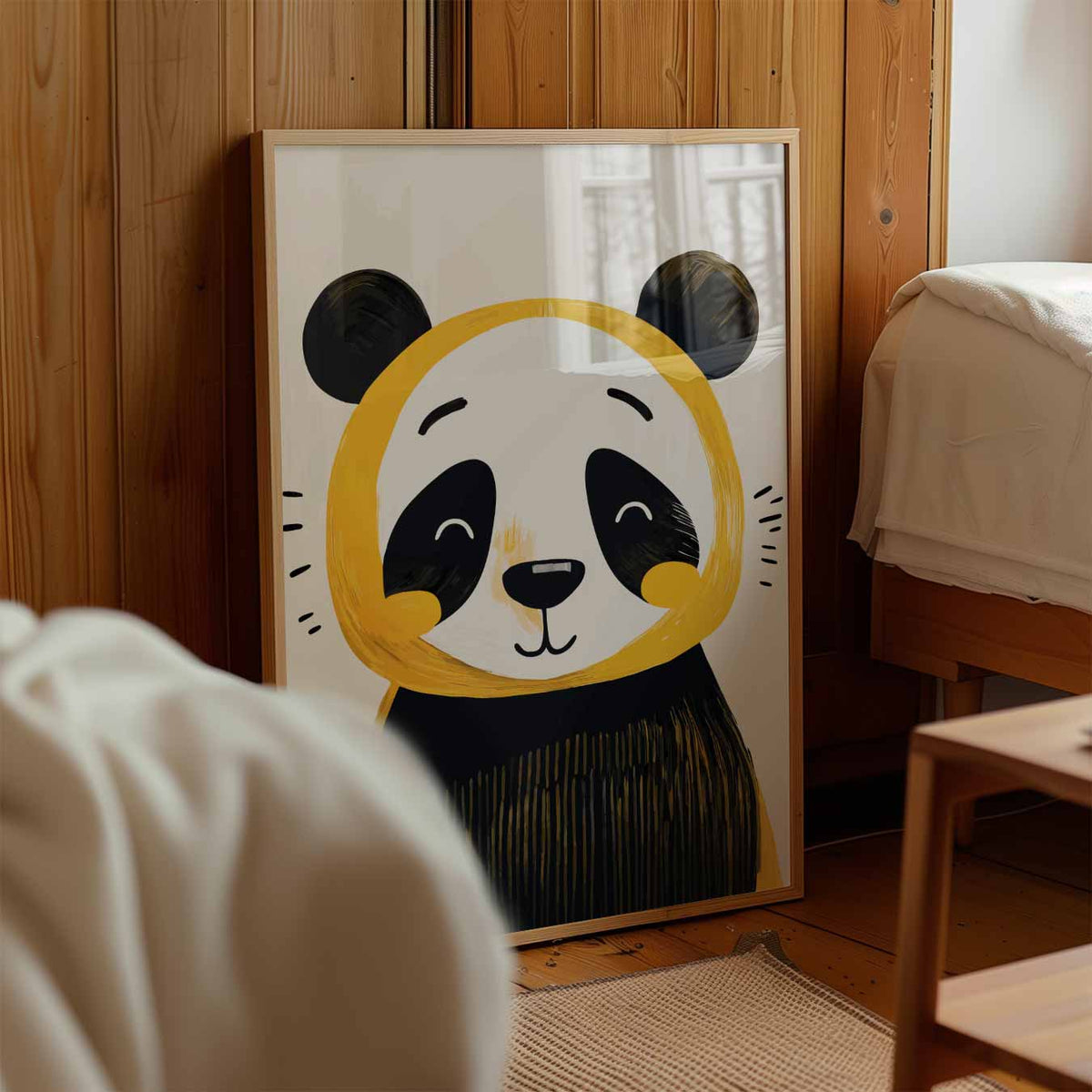 Vrolijke Panda Illustratie – kinderposter in staand formaat