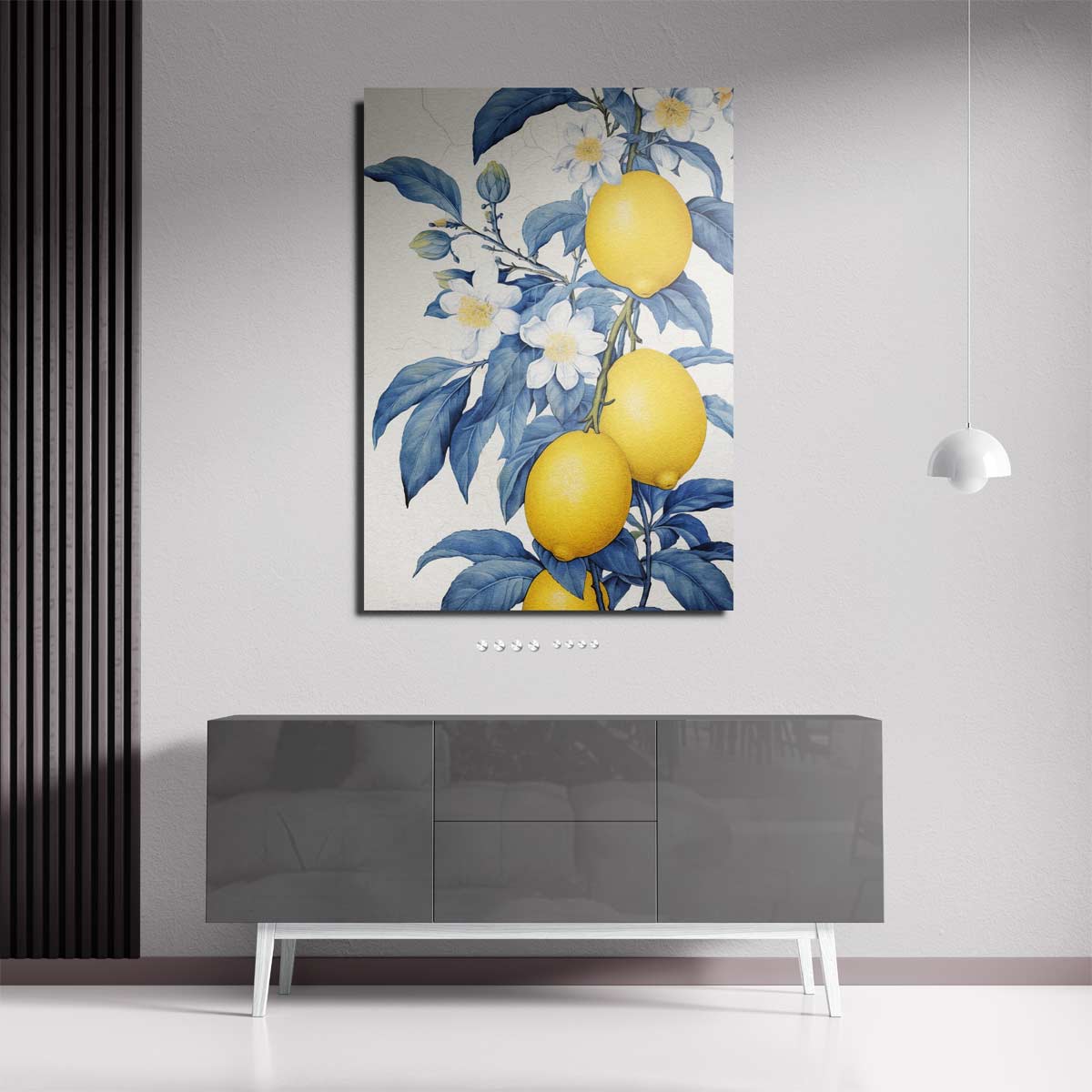 Frisse Citroen Bloesem – staande wandkunst voor woonkamer of interieur