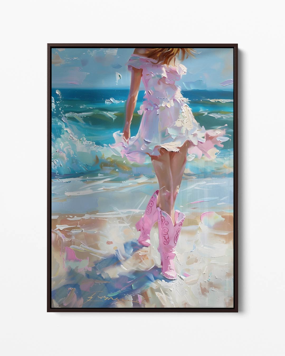Zomerse Zeebries – portret kunstwerk als wanddecoratie