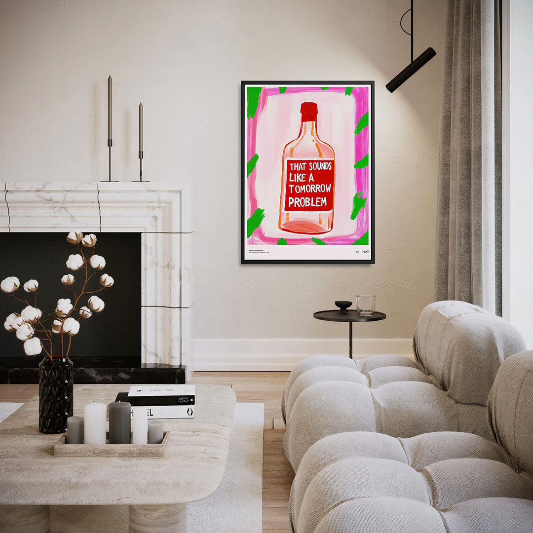 Kleurrijke fles illustratie – moderne staande wandkunst