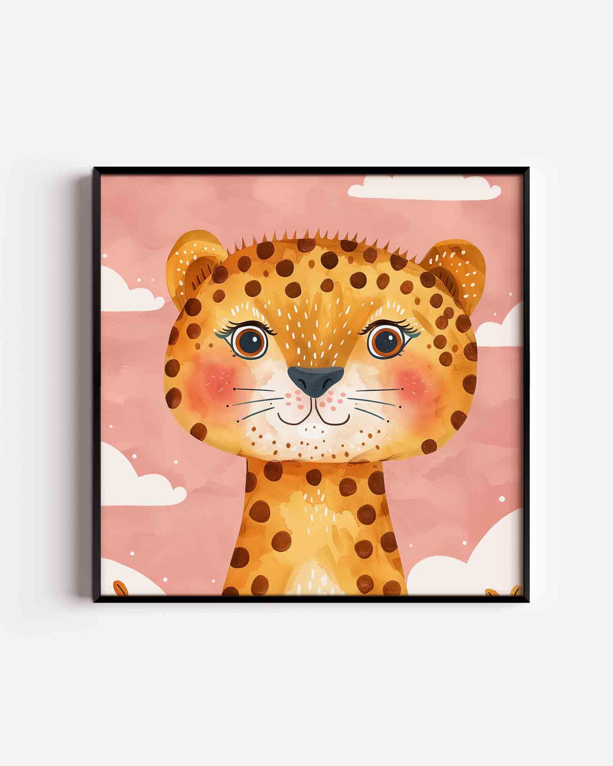 Schattige luipaard – vierkante kinderposter als wanddecoratie