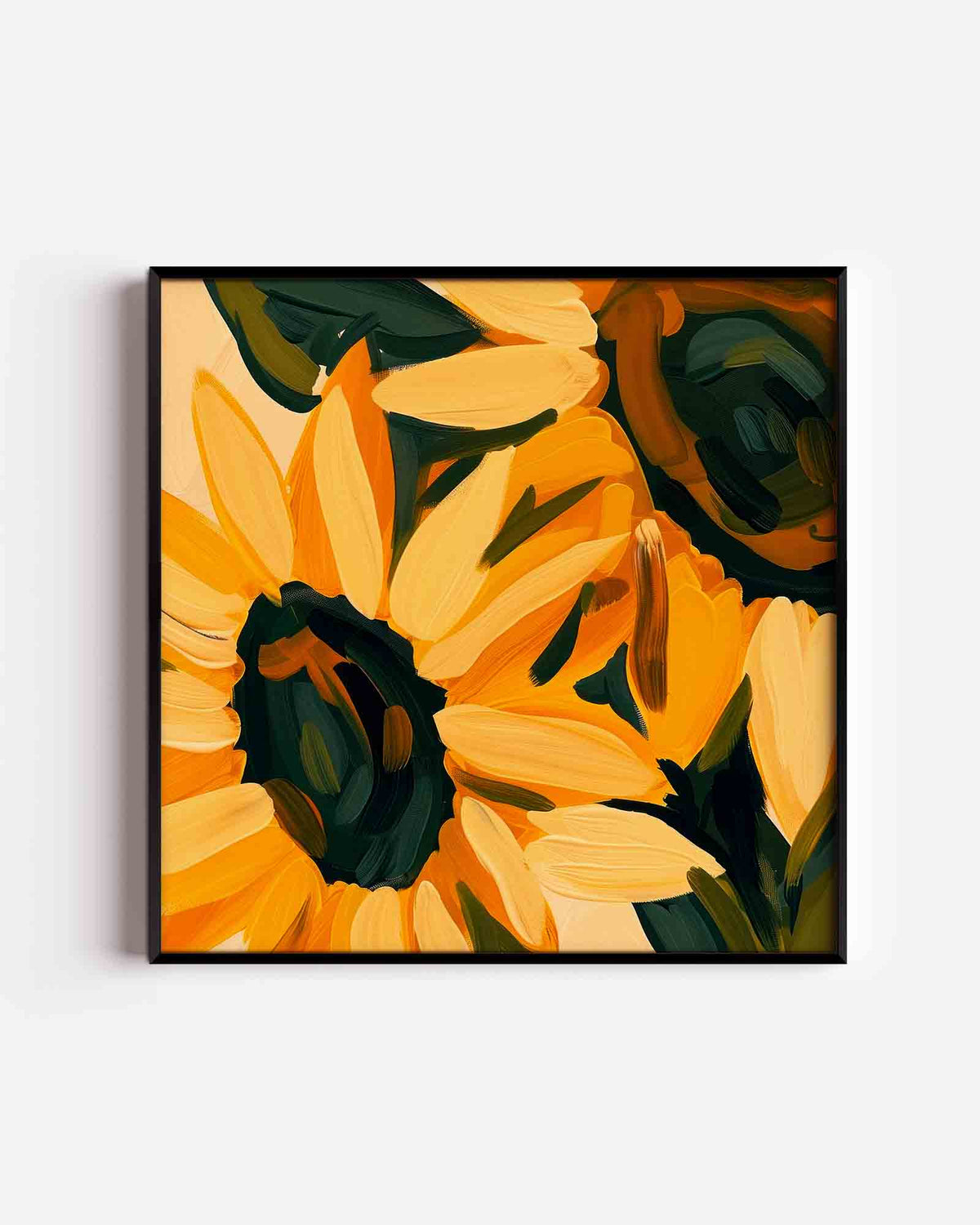 Zonnebloemen – kleurrijke illustratie poster als wanddecoratie