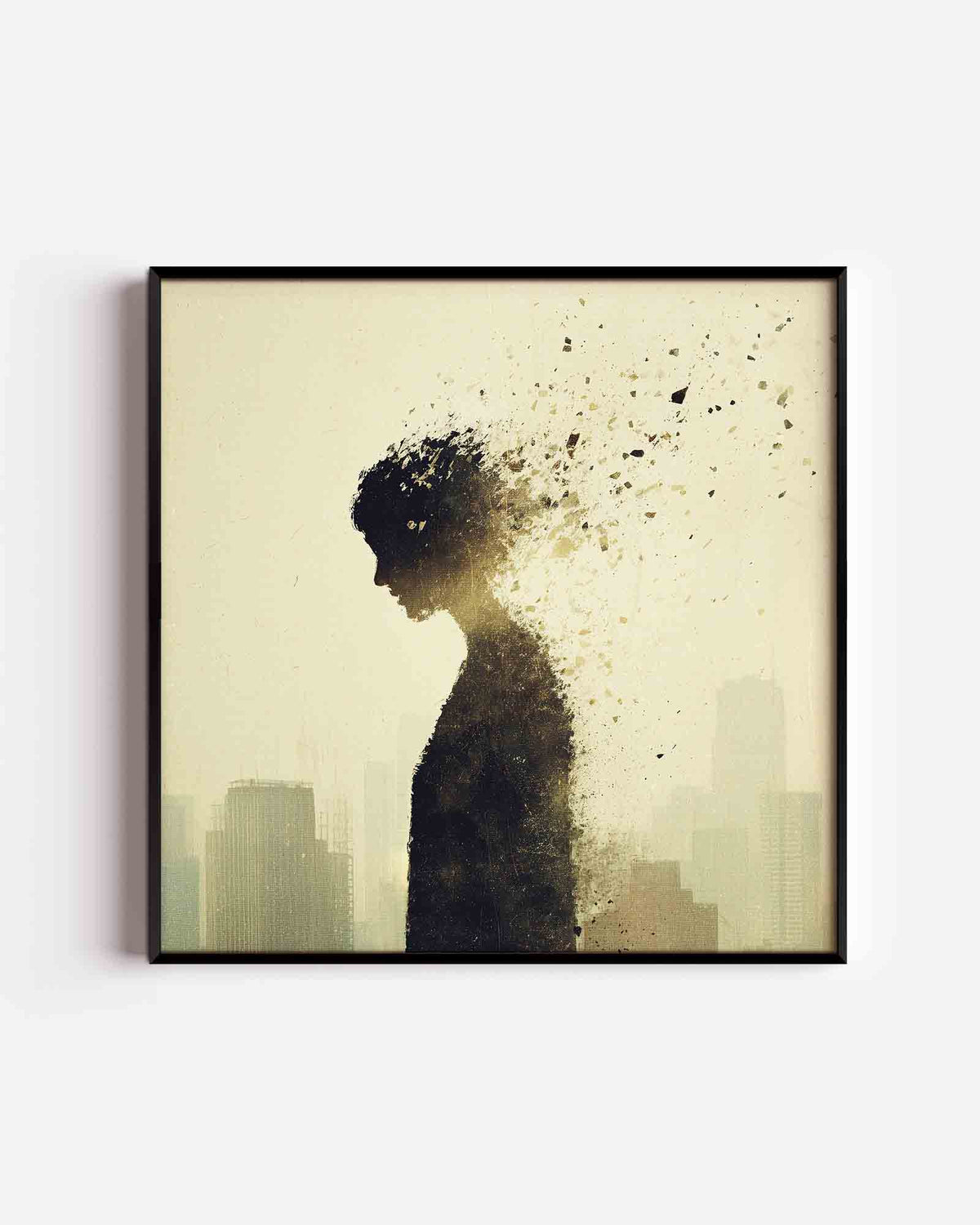 Vervagende silhouet – abstracte vierkante poster als wanddecoratie