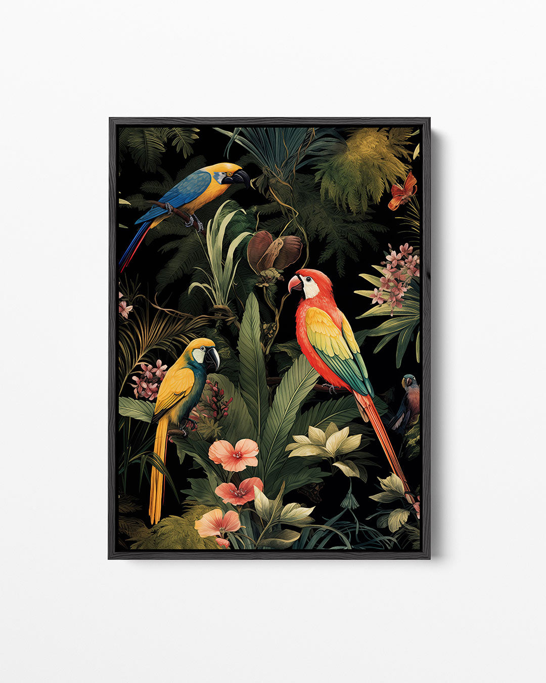 Exotische vogels en bladeren – staand wanddecoratie kunstwerk