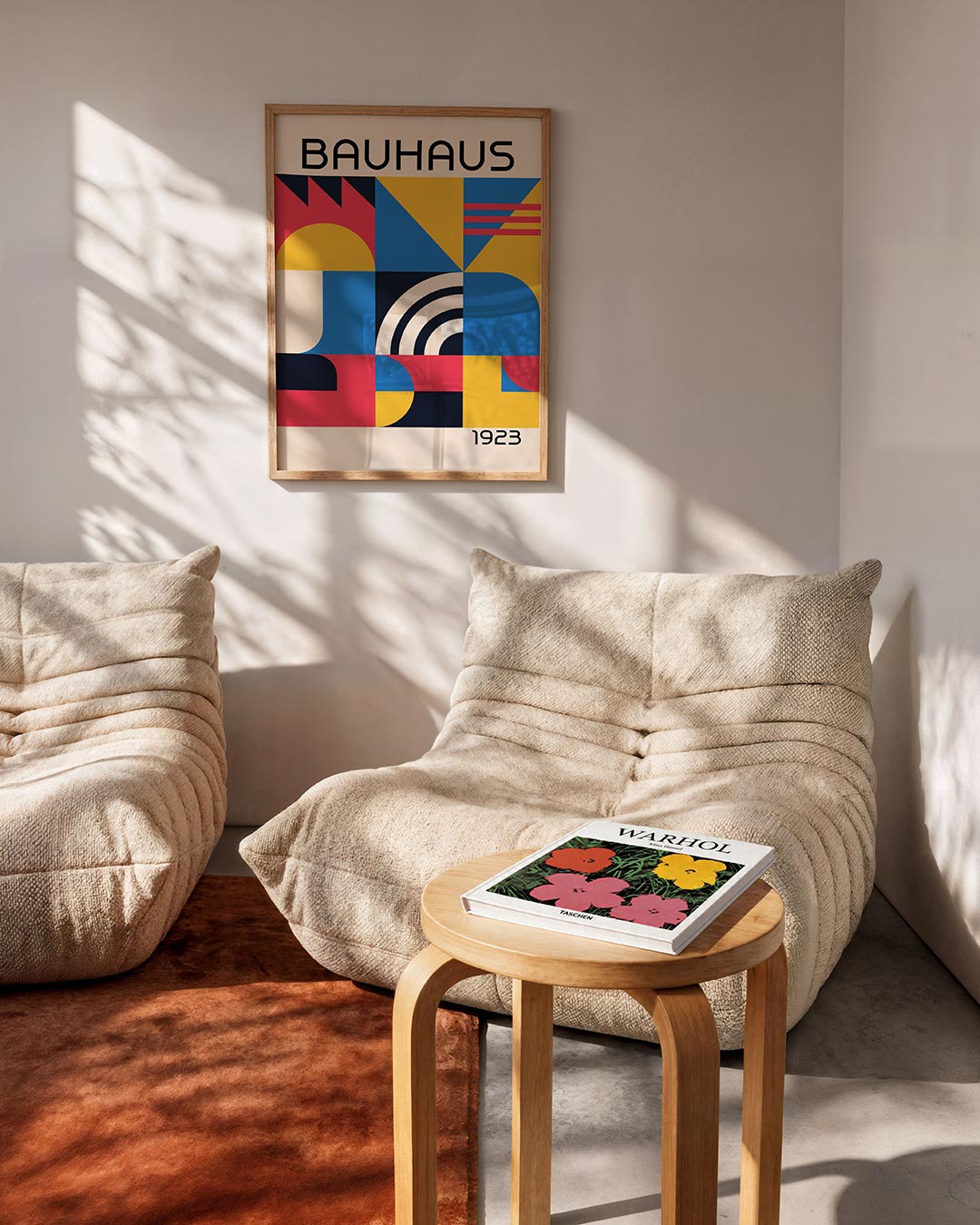 Vormen en vlakkenspel – geometrische Bauhaus poster in staand formaat