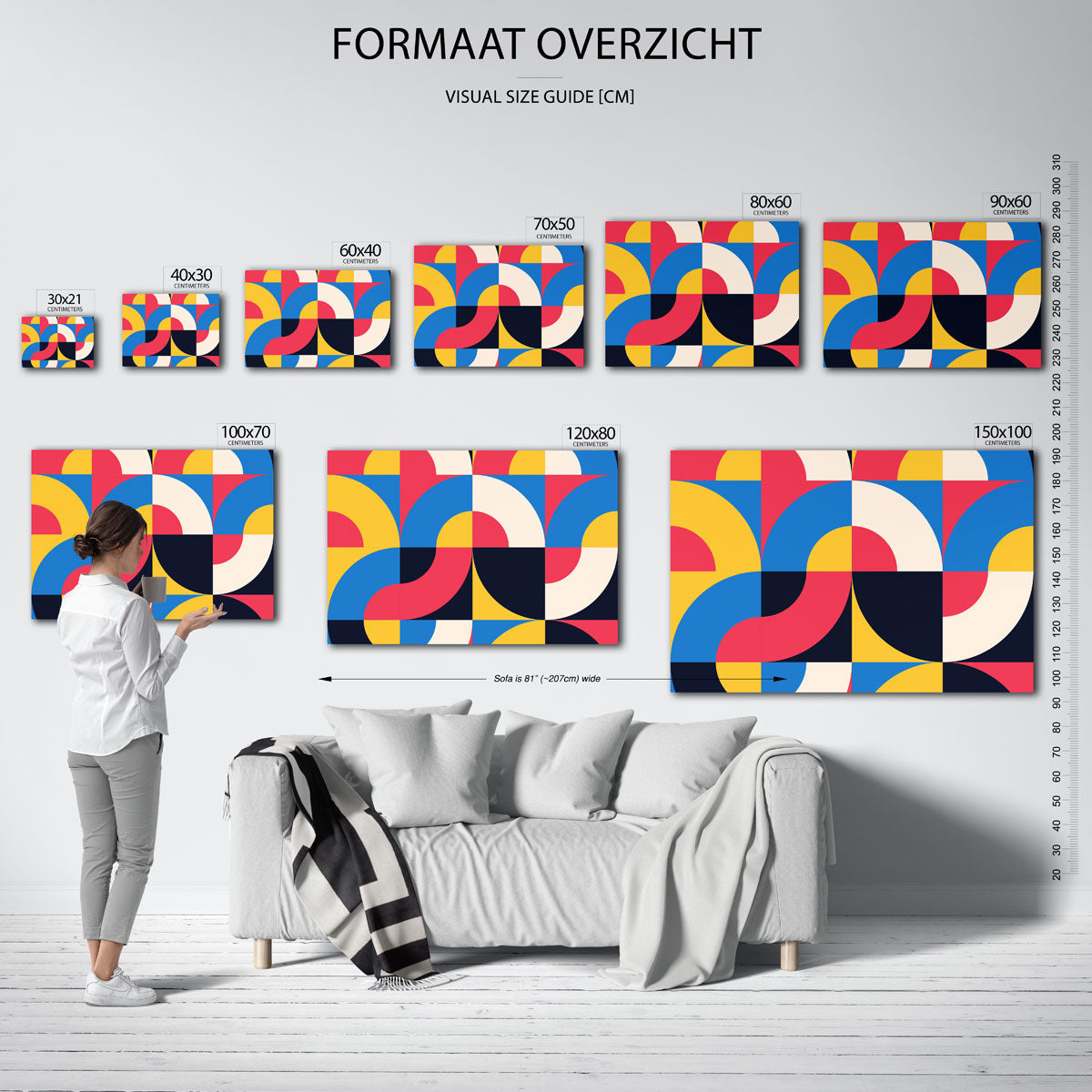 Vormritme en kleur – Bauhaus poster als geometrische wanddecoratie