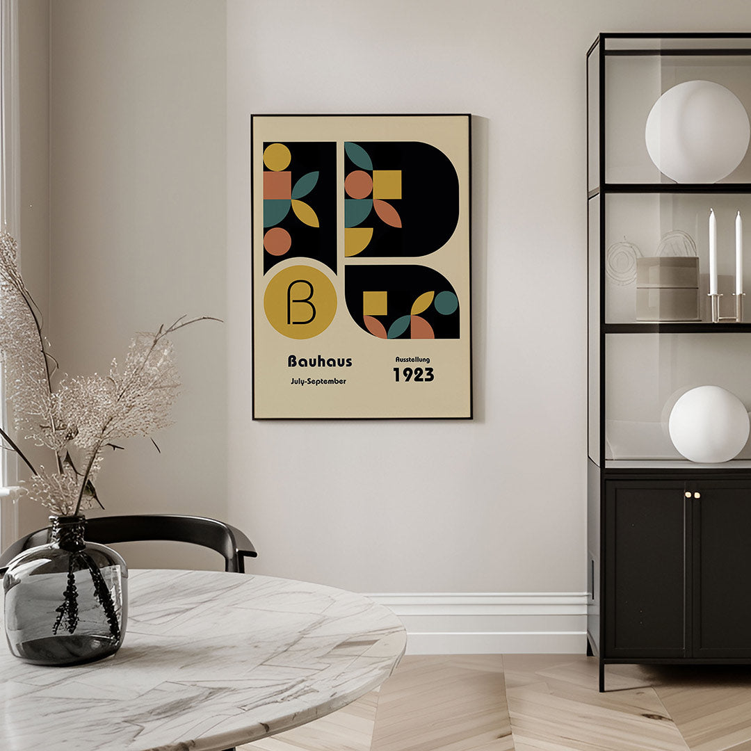 Vorm en kleur – geometrische Bauhaus poster in staand formaat