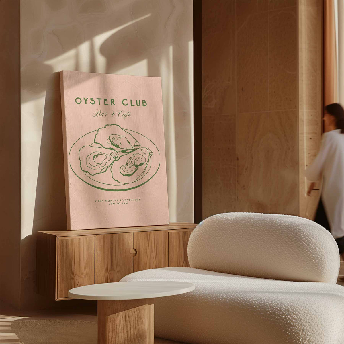 Oyster Club Illustratie – dibond wanddecoratie in staand formaat