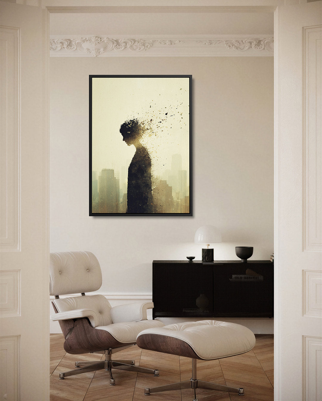 Vervagende silhouet – moderne staande wandkunst