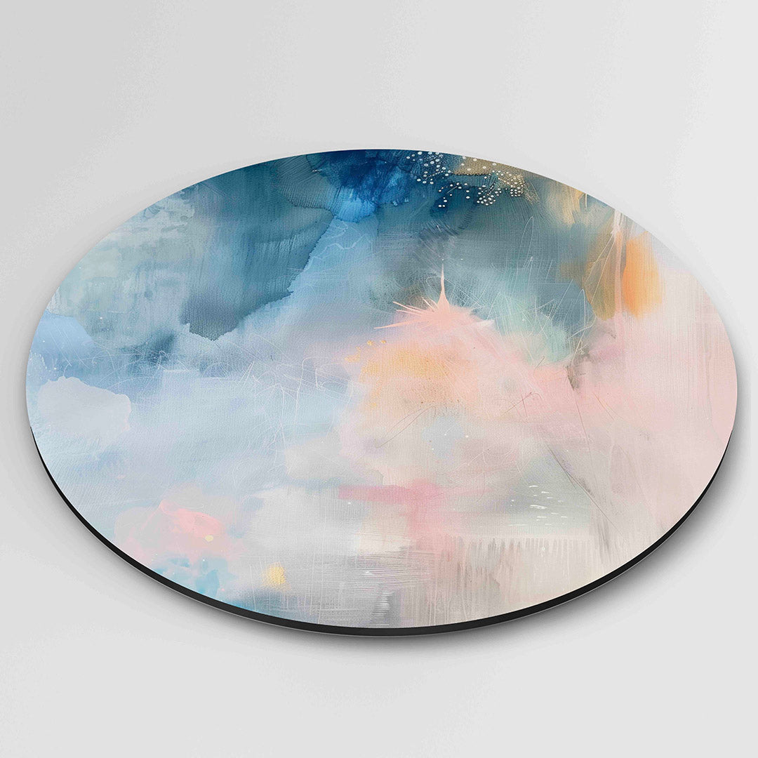 Abstracte kleurenexplosie – moderne ronde wanddecoratie van WallArtistic