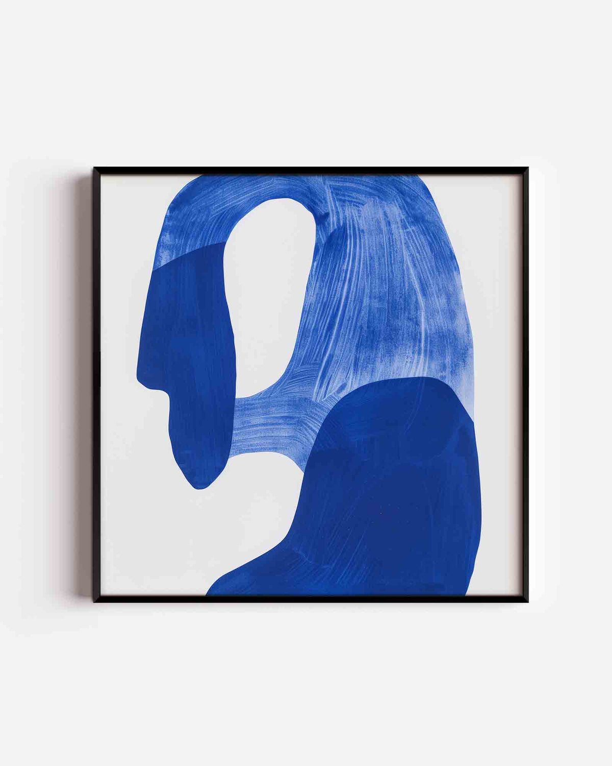 Abstracte blauwe vormen – design vierkante poster als wanddecoratie