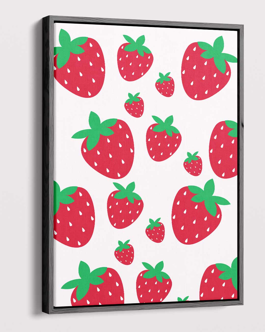 Aardbeien Liefde Wanddecoratie – modern portret kunstwerk van WallArtistic