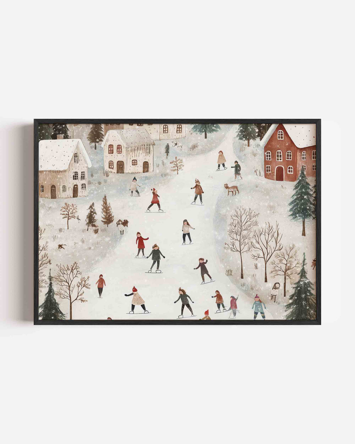 Winterse schaatstaferelen – landscape kinderposter als wanddecoratie
