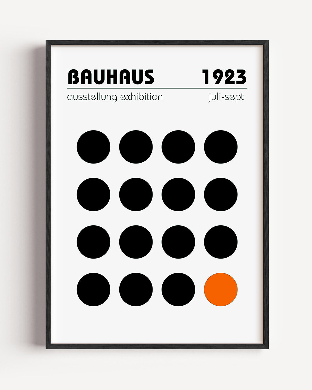 Cirkelpatroon en contrast – staande Bauhaus poster als wanddecoratie