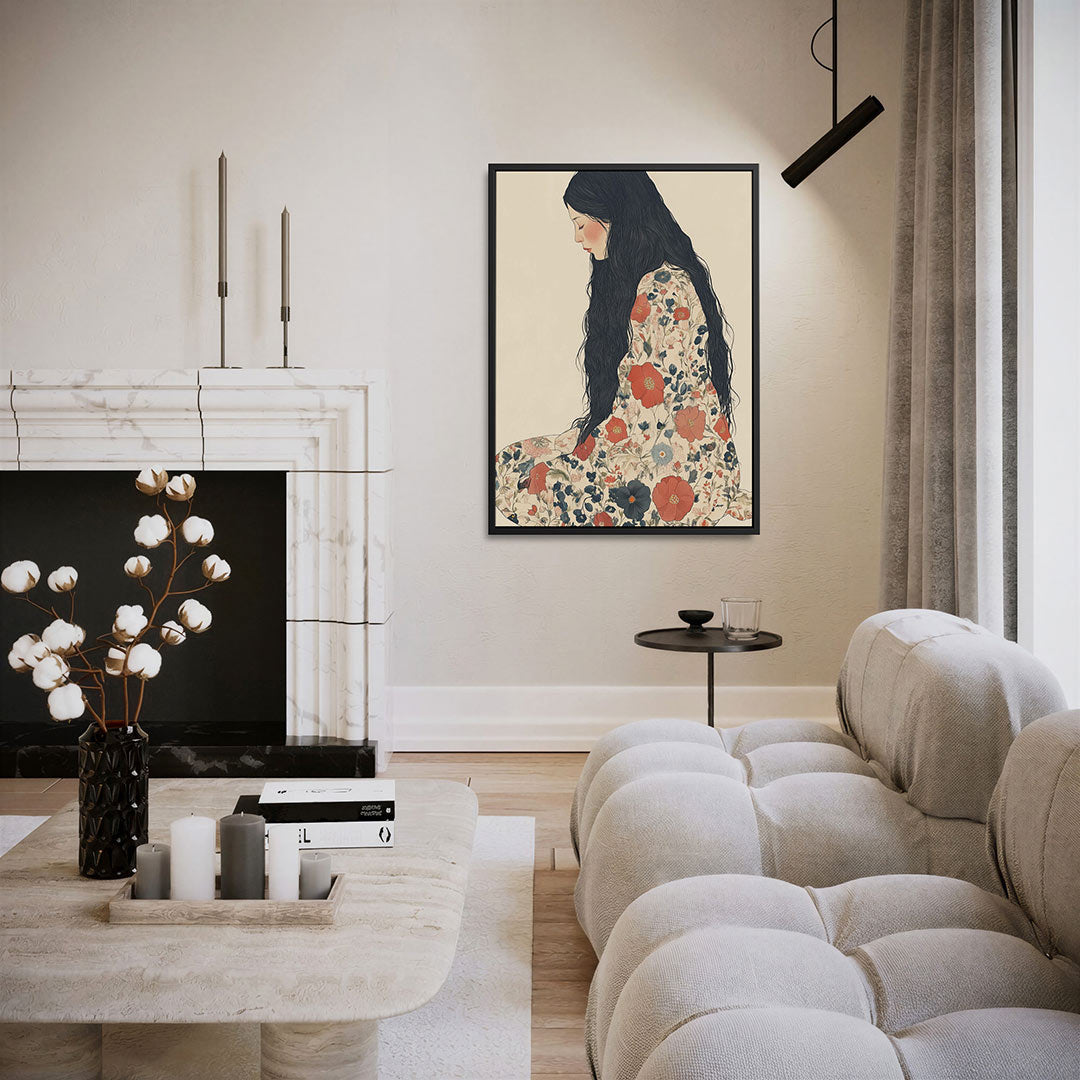 Florale dromerigheid – staand wanddecoratie kunstwerk