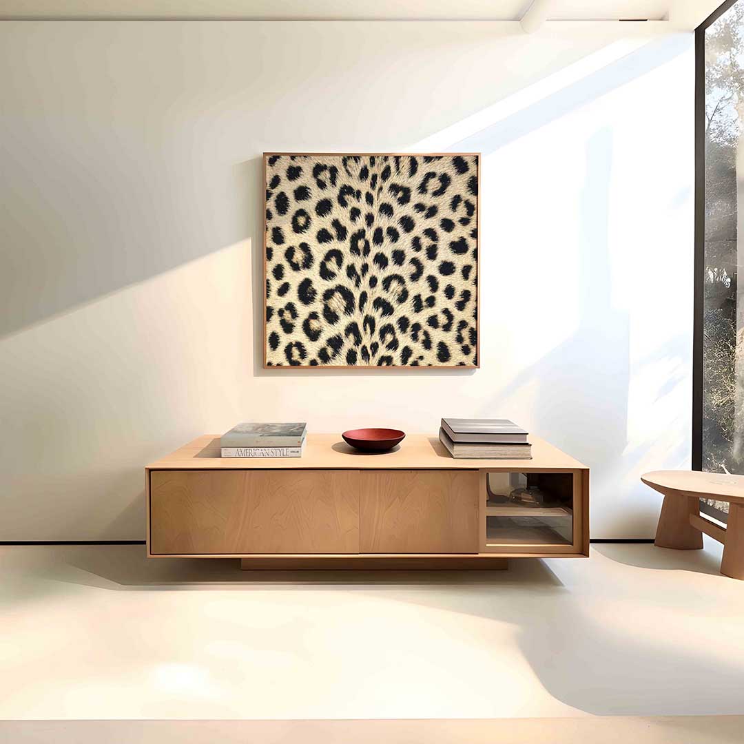 Luipaardprint – vierkante jungle wanddecoratie van WallArtistic