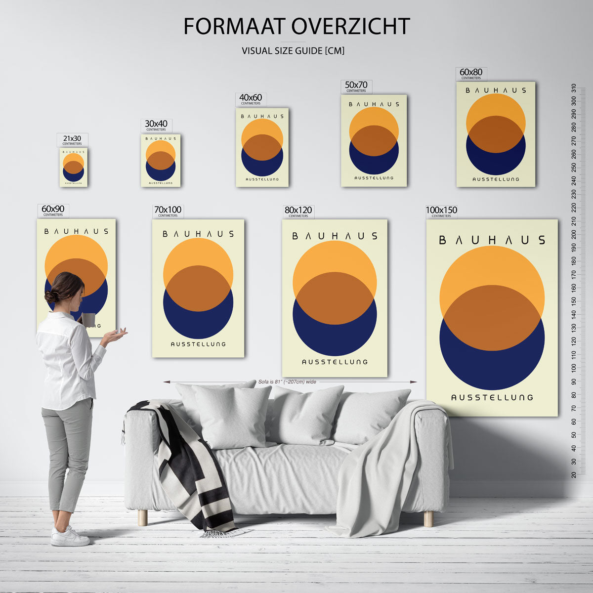 Vorm en balans – geometrische poster in Bauhaus-stijl van WallArtistic