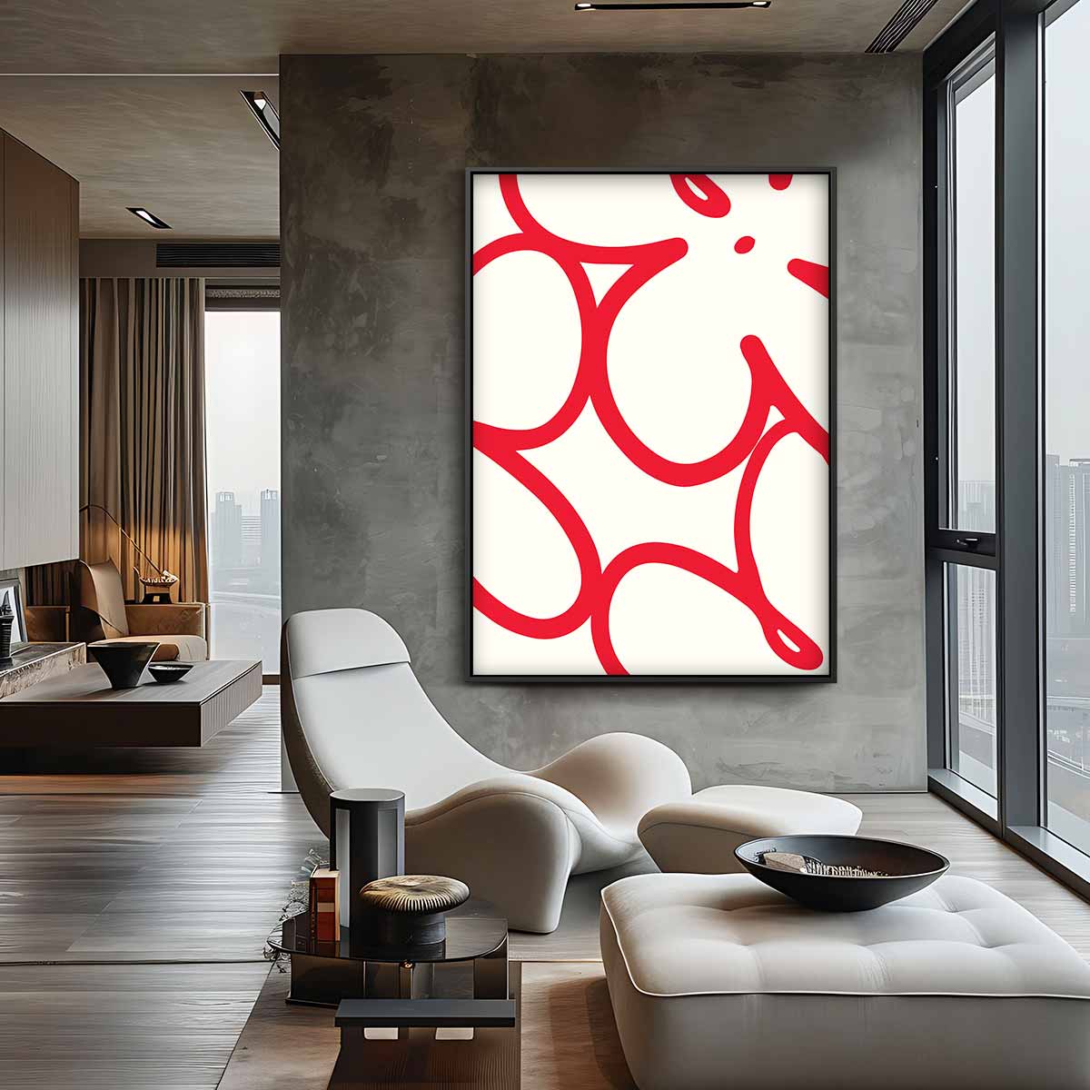 Dansende Lijnen – canvas kunstwerk als wanddecoratie