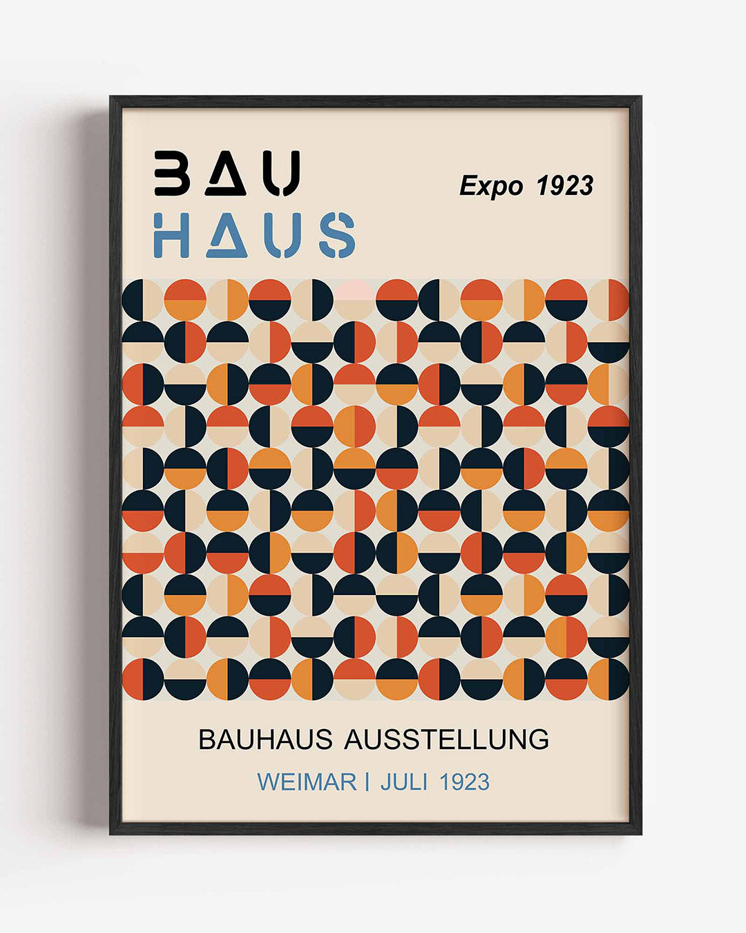 Vormritme en kleur – staande Bauhaus poster als wanddecoratie