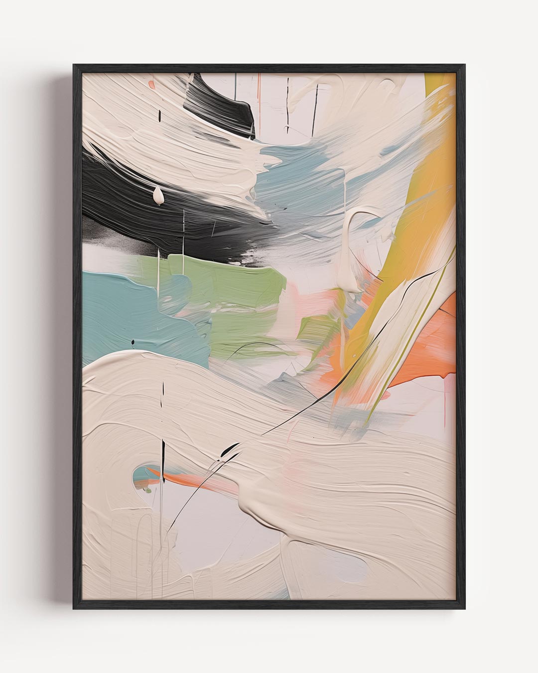 Kleurrijke Abstracte Kunstposter – textuur portret poster als wanddecoratie