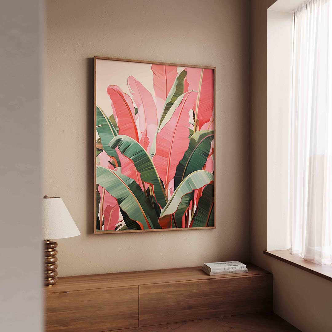 Banana bladeren – tropische wandkunst als portret poster