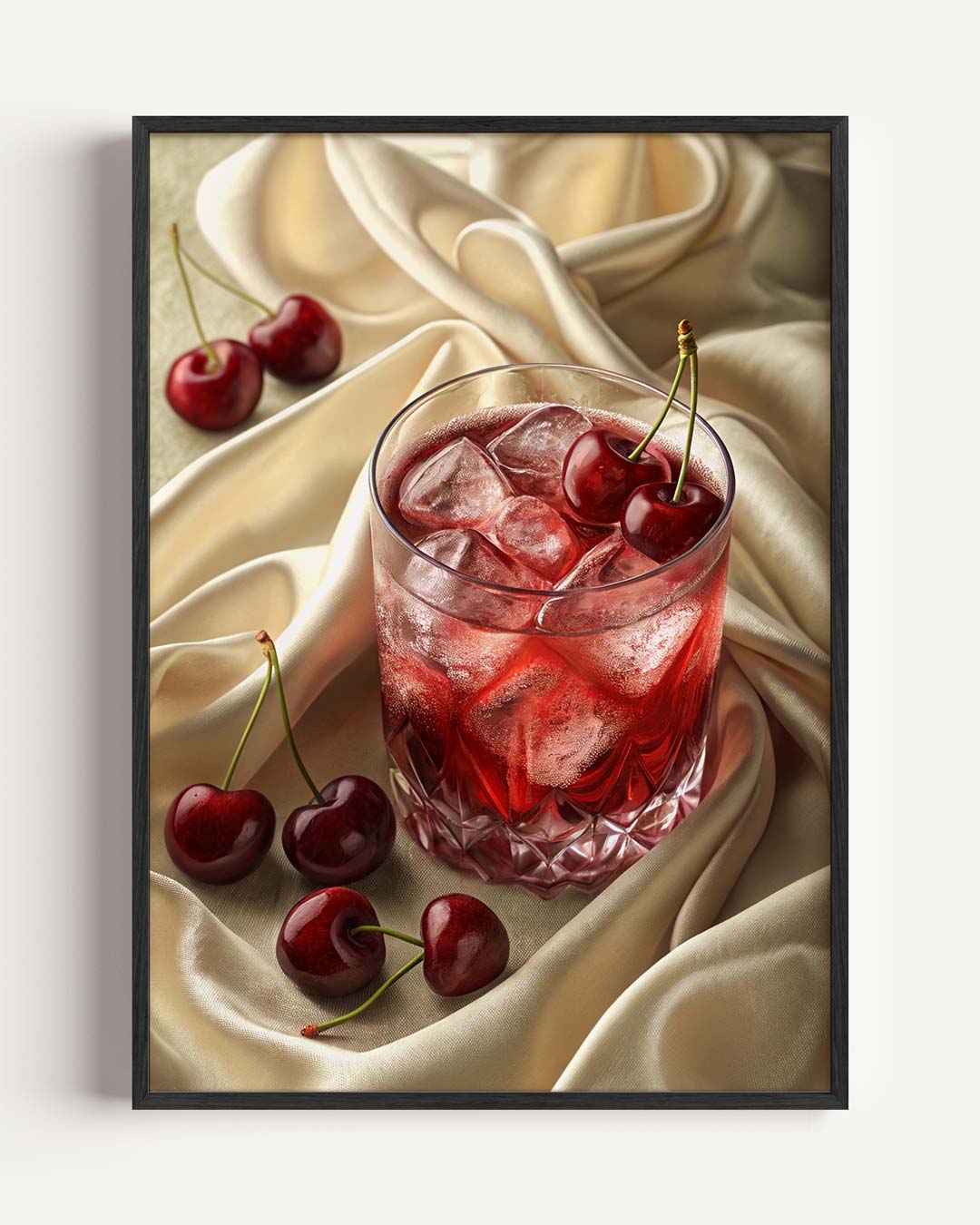 Luxe Kersen Mocktail – zomer portret poster als wanddecoratie