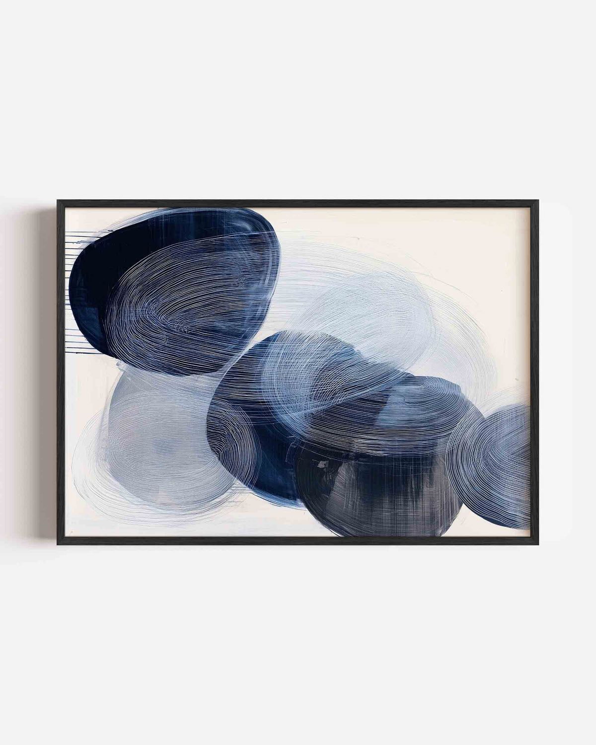 Abstracte blauwe vormen – abstracte landscape poster als wanddecoratie