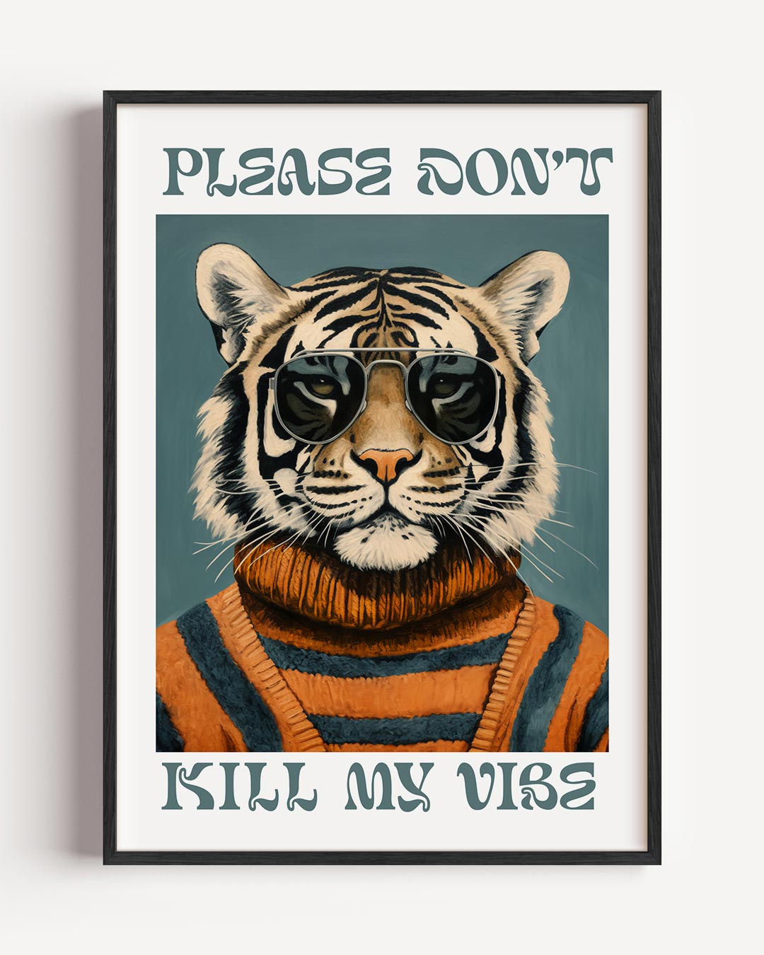 Stoere Tijger – dieren portret poster als wanddecoratie