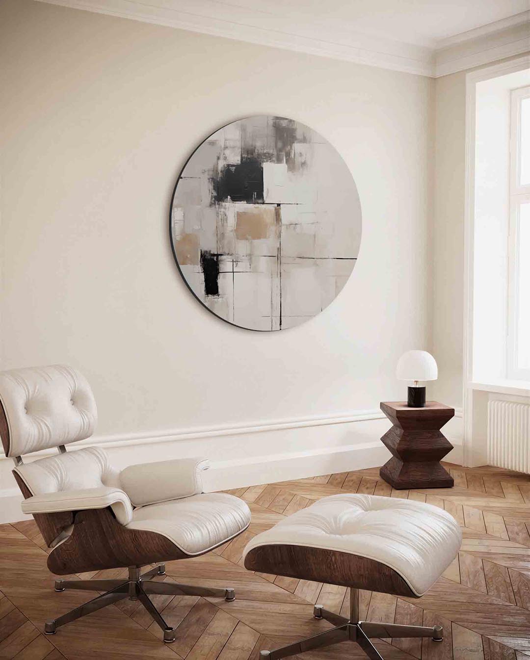 Abstracte vormen – kleurrijke ronde wanddecoratie van WallArtistic