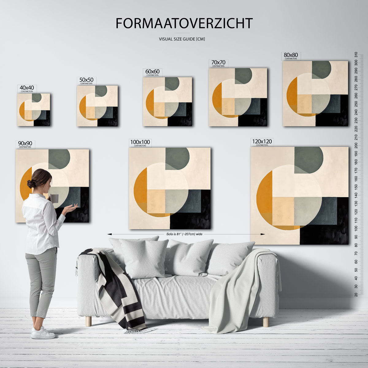 Geometrische vormen – vierkante muurposter met abstracte vormen