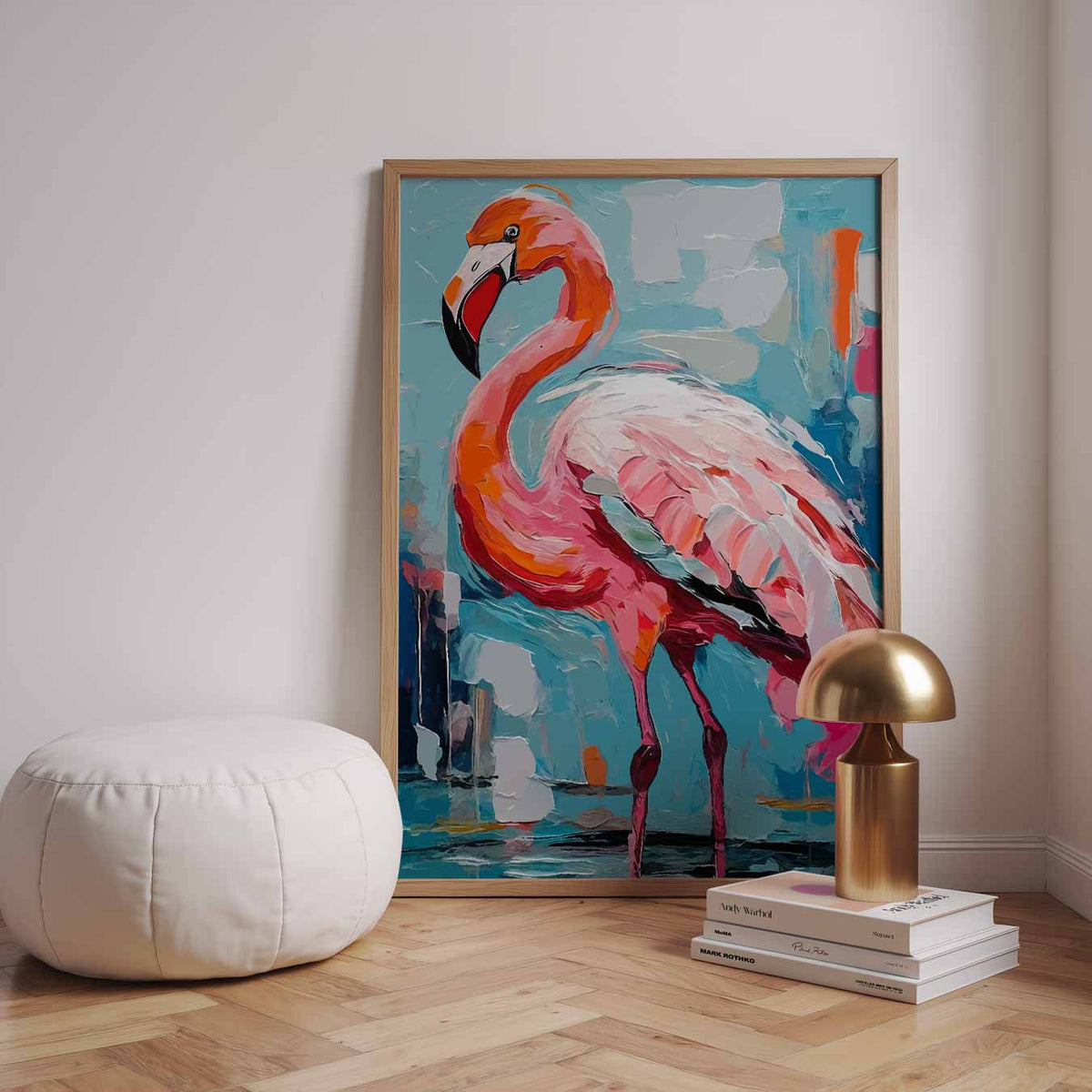 Kleurrijke Flamingo Wanddecoratie – dieren poster in staand formaat
