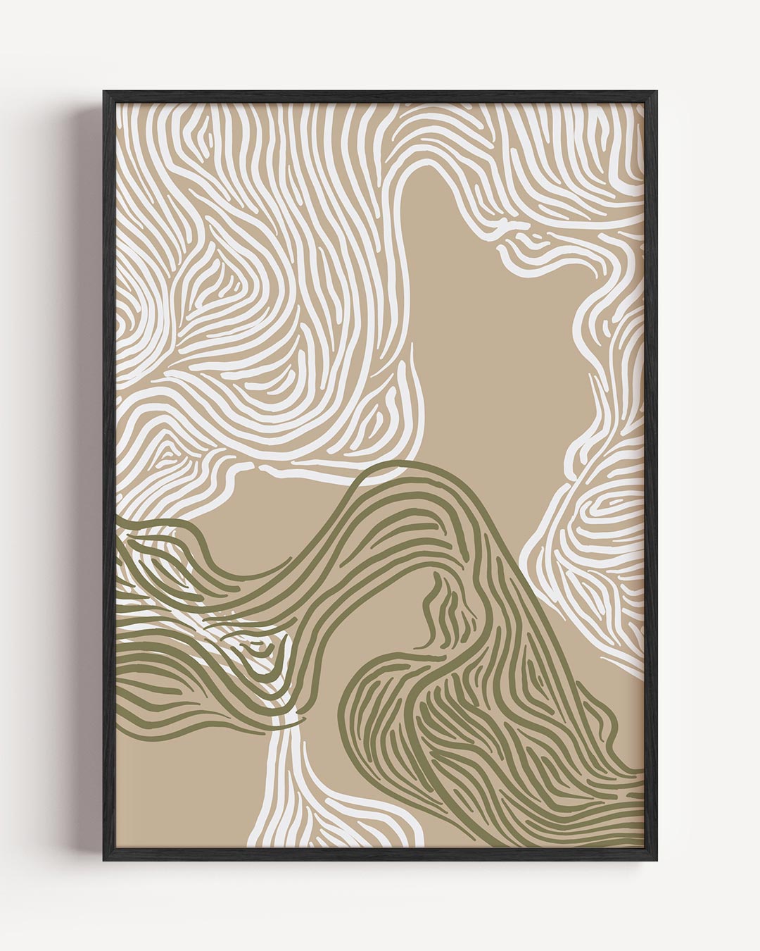 Organische Lijnen – abstracte portret poster als wanddecoratie