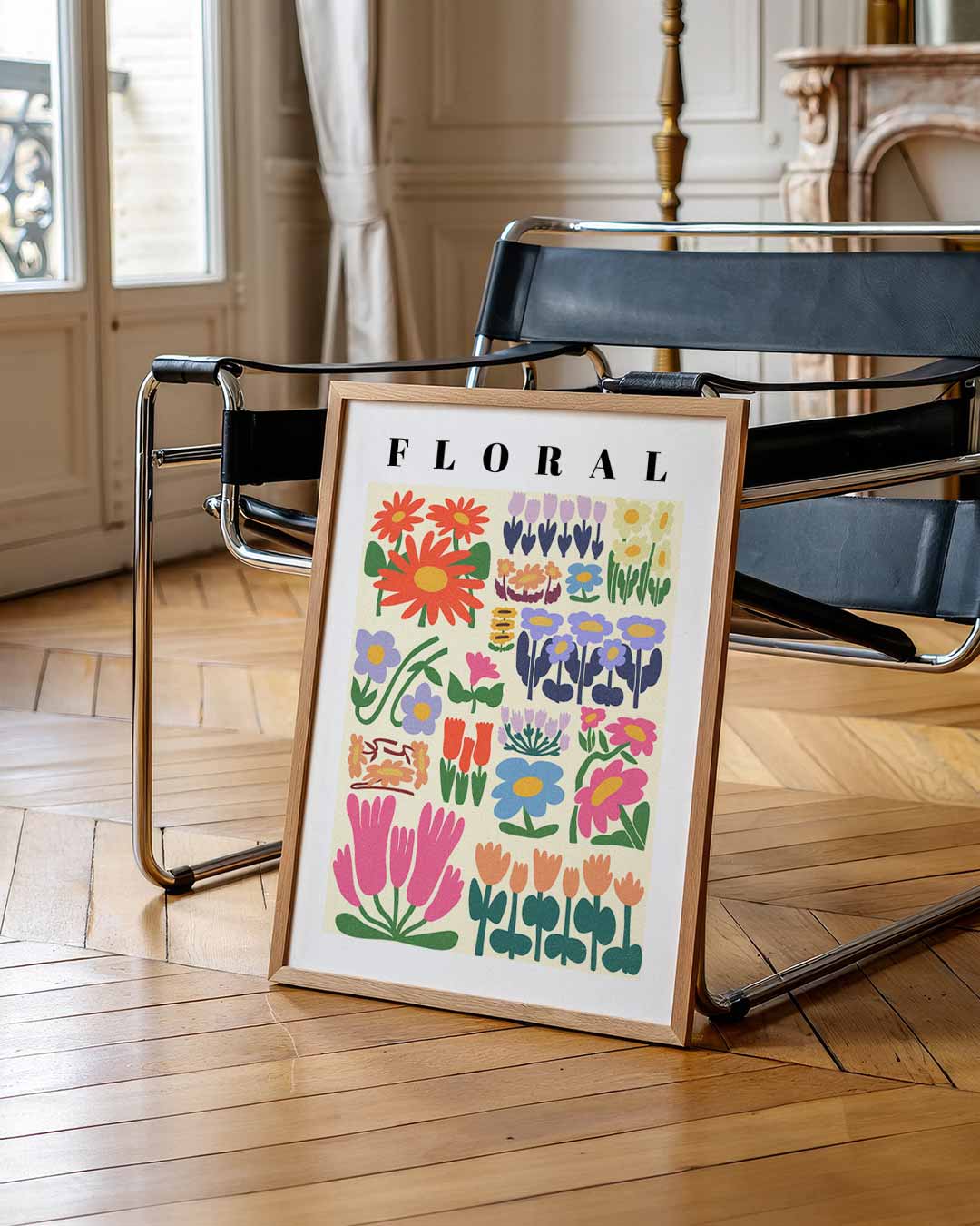 Kleurrijke Bloemenpracht – urban poster in staand formaat