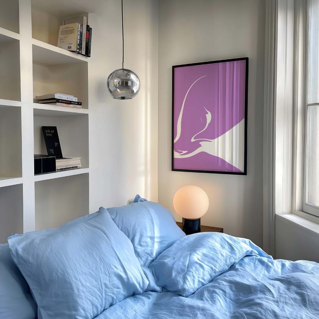 Abstracte Elegantievormen – staande kleurrijke abstracte wanddecoratie van WallArtistic