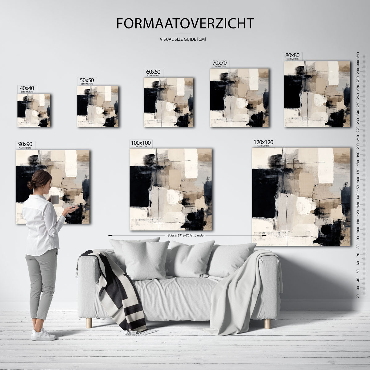 Abstracte vormen – vierkante muurposter met abstracte vormen