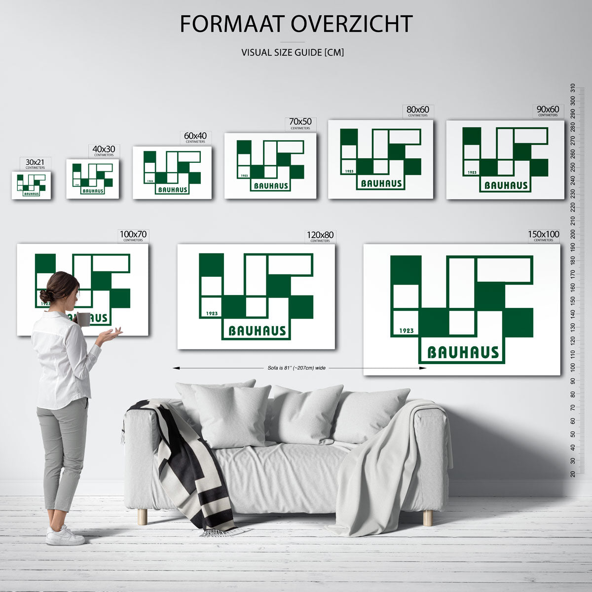 Geometrische vlakverdeling – Bauhaus poster als geometrische wanddecoratie