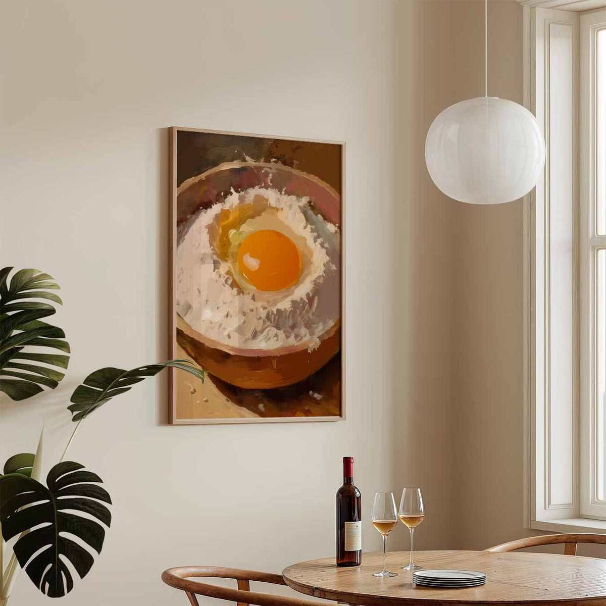 Kunstzinnige Eierdop Schilderij – keukenposter in staand formaat