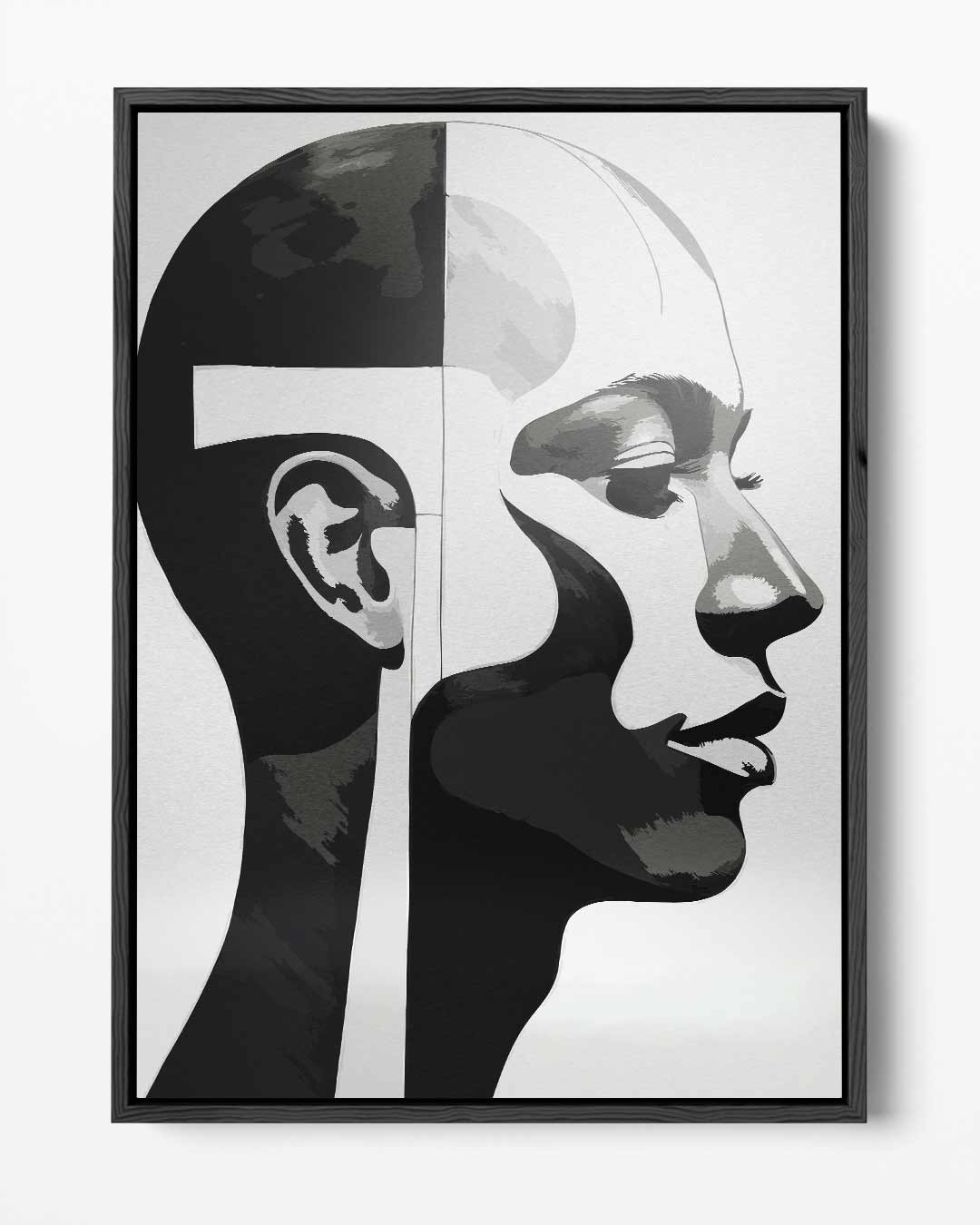 Contrasterende Profielen – portret kunstwerk als wanddecoratie