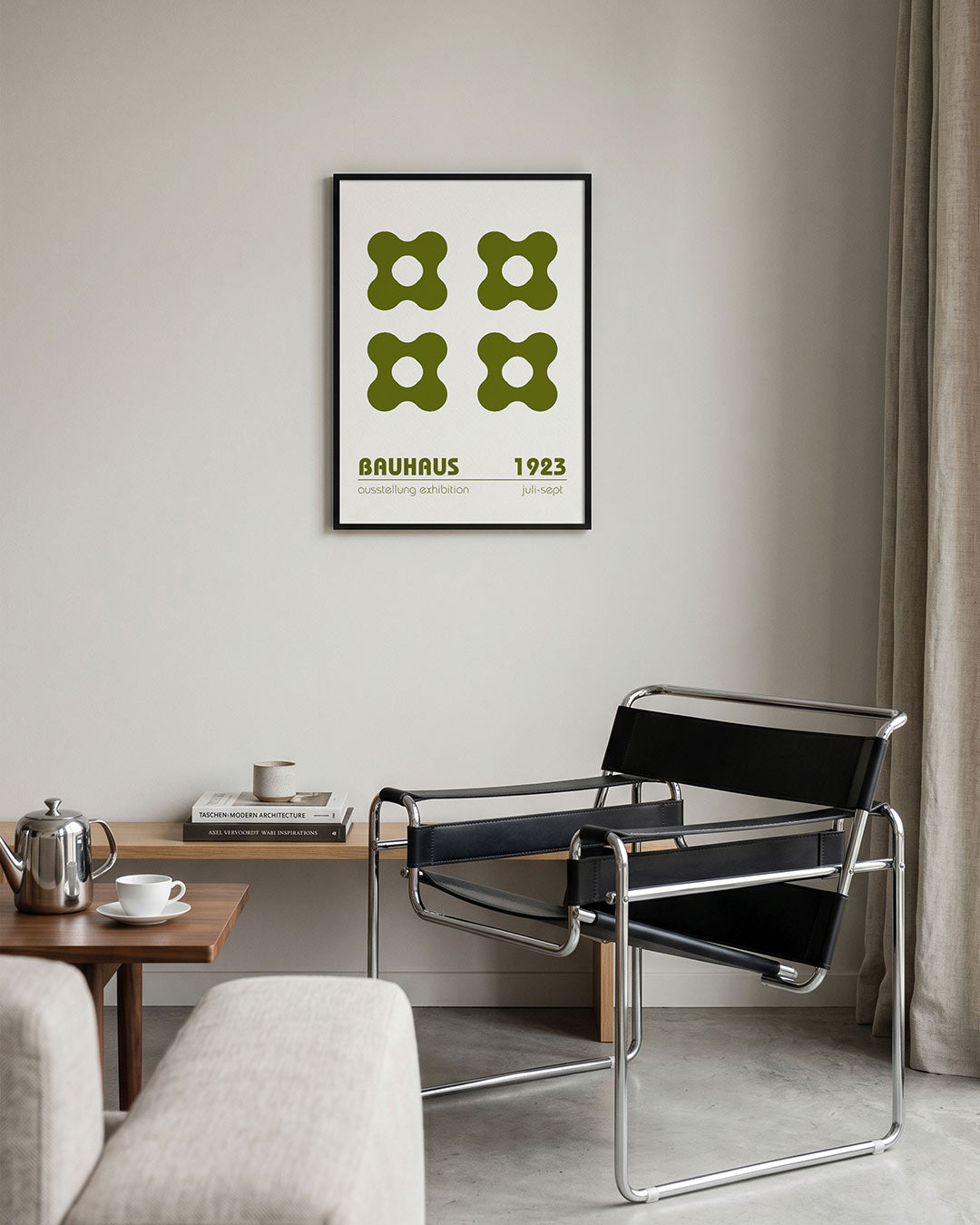 Vormritme en kleur – geometrische Bauhaus poster in staand formaat