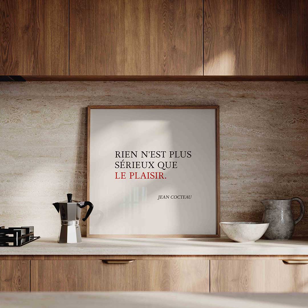 Citaat van jean cocteau – culinaire wandkunst als vierkante poster